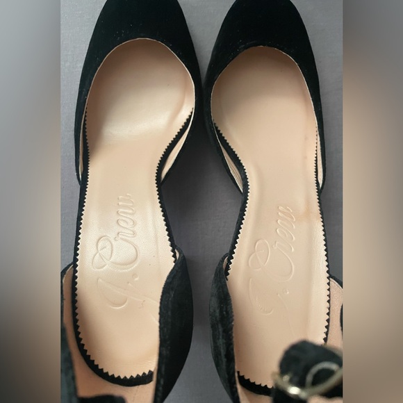 J. Crew Maisie Black Crystal Studded Velvet Heels  Size 7.5 - Picture 10 of 13